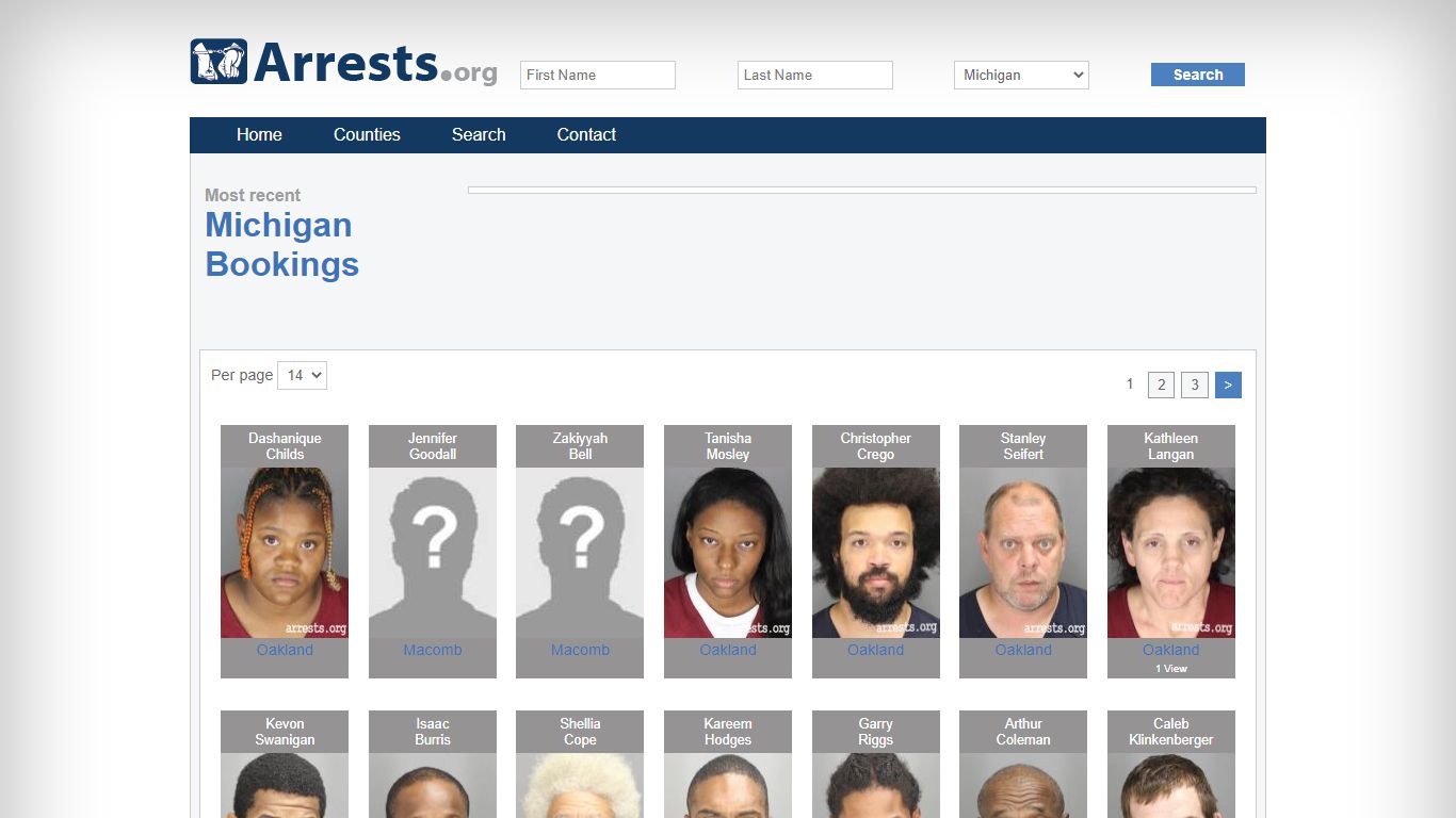 Michigan Arrests and Inmate Search